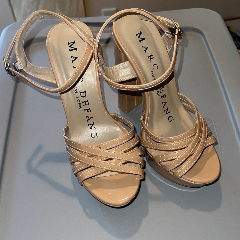 Marc Defang Women's Tan Strappy Heels